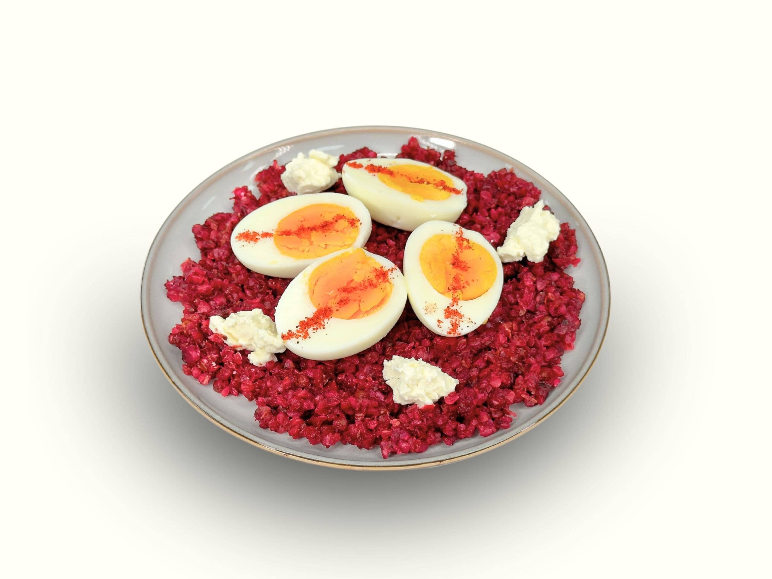Red Buckwheat porridge with egg