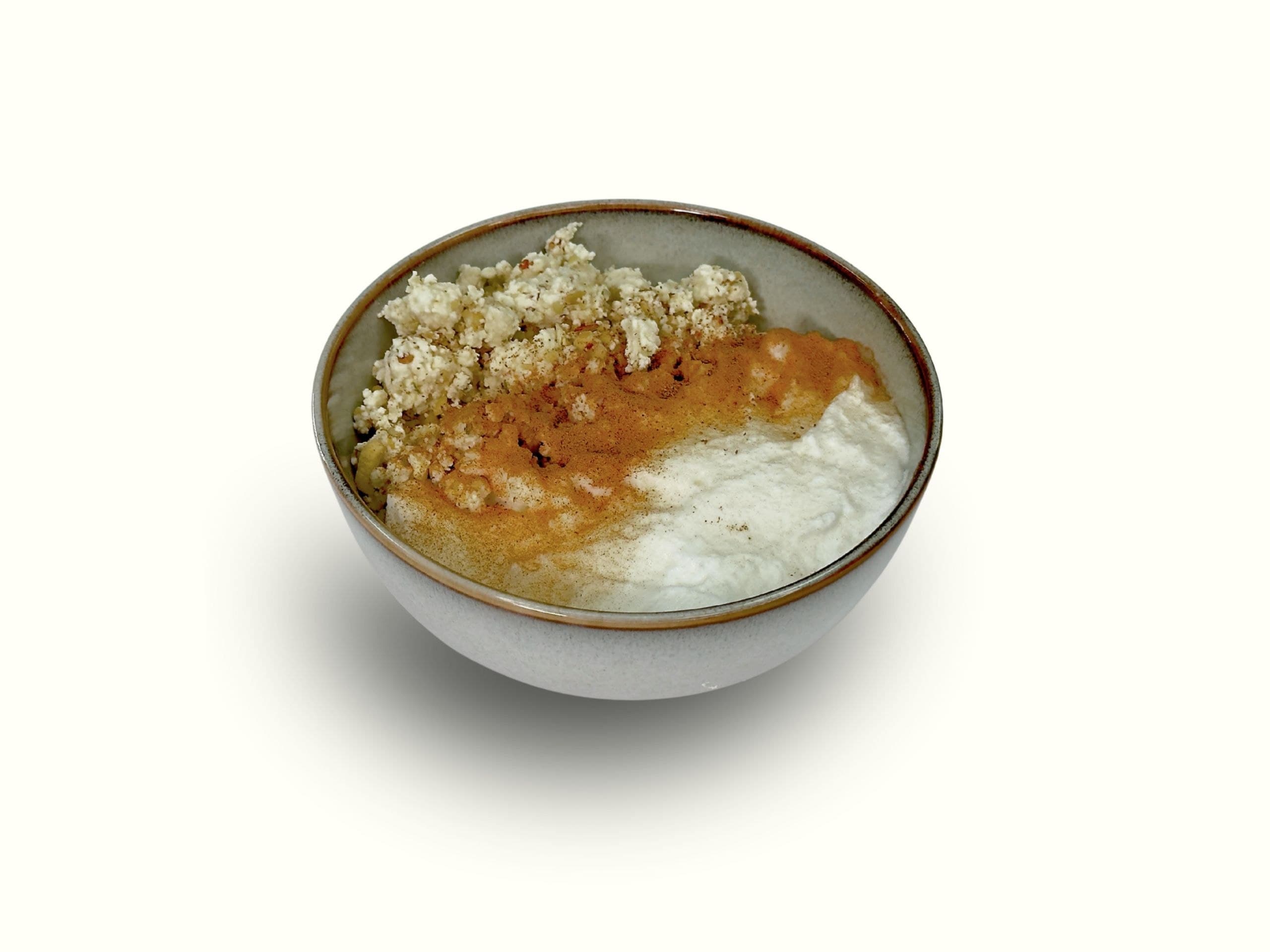 Cottage Cheese with Nuts and Greek Yogurt