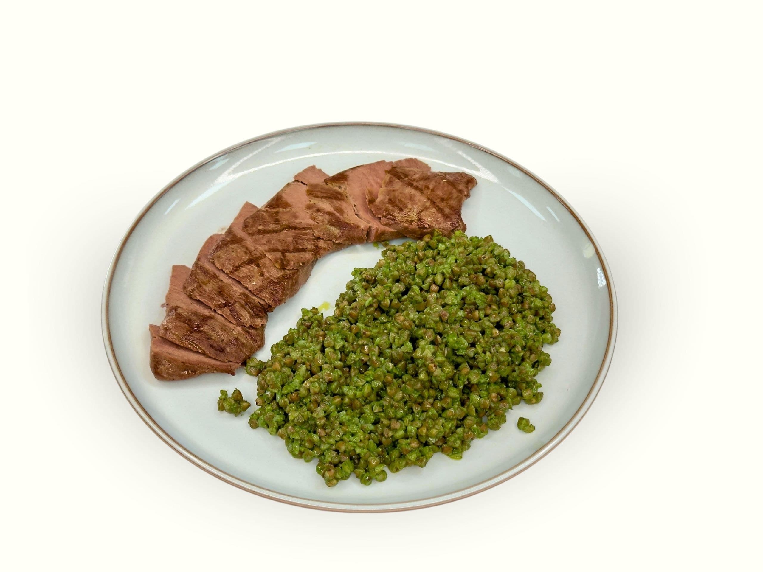 Beef steak with buckwheat