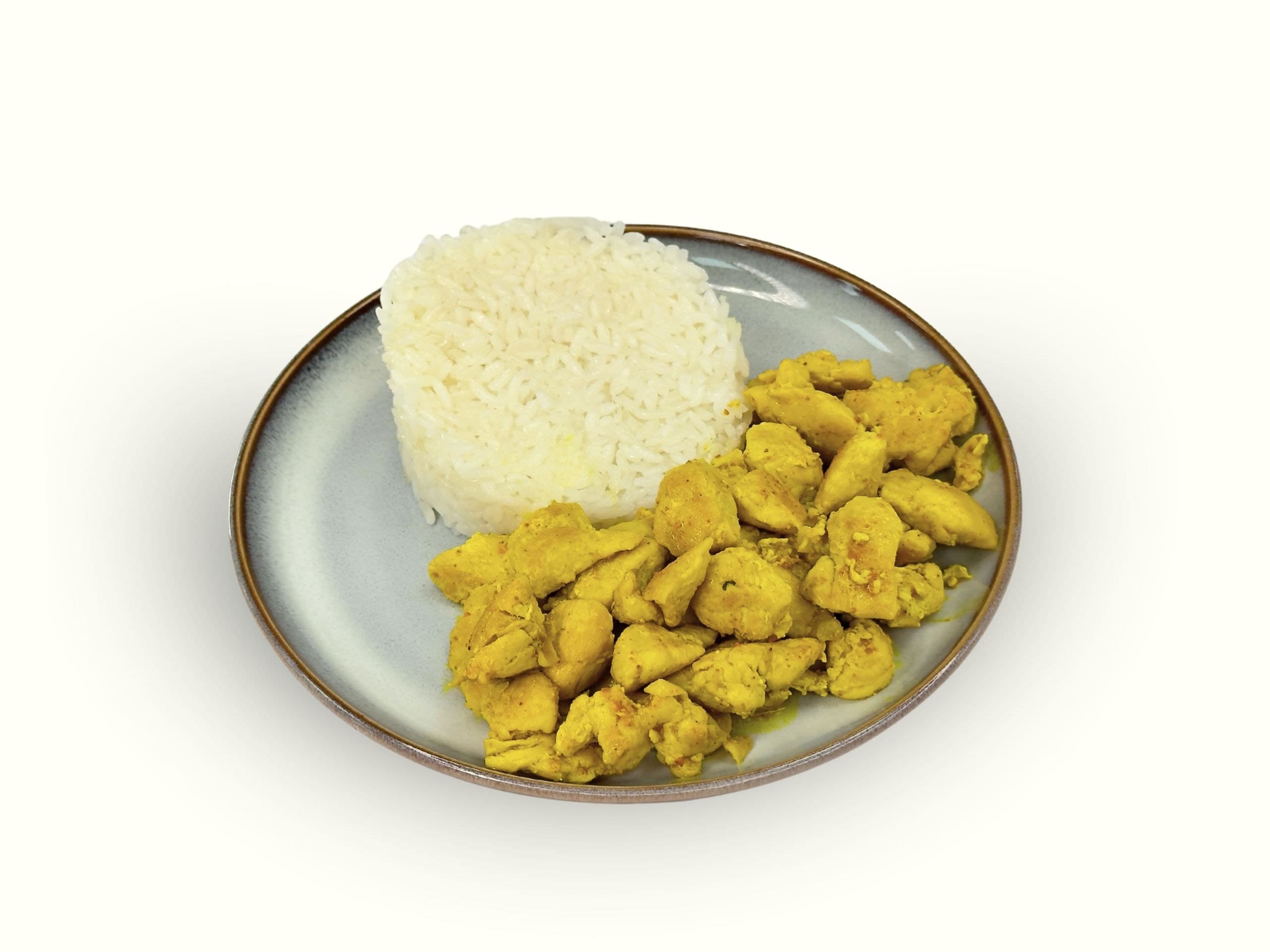 Chicken curry with coconut milk rice