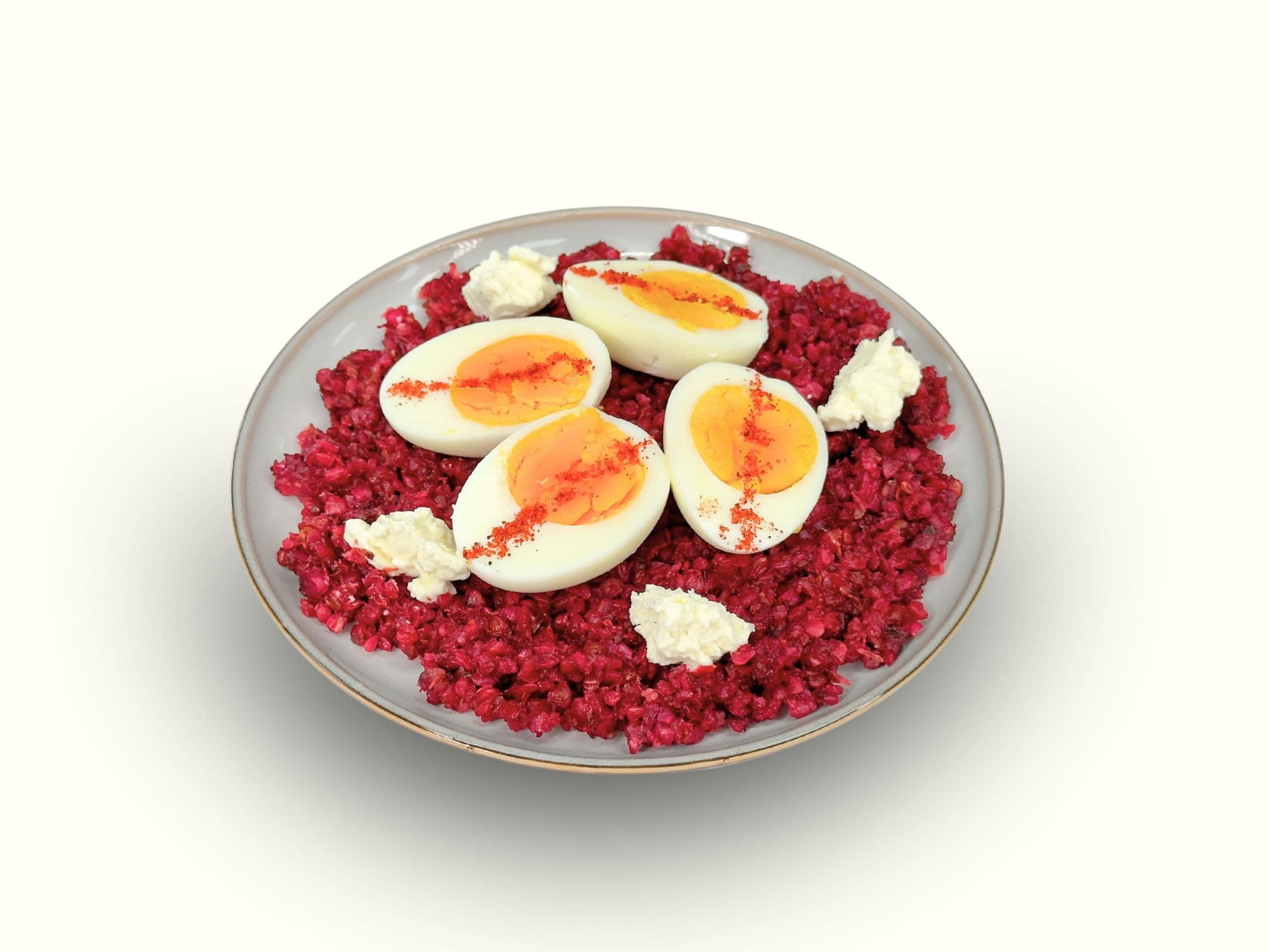 Red Buckwheat porridge with egg
