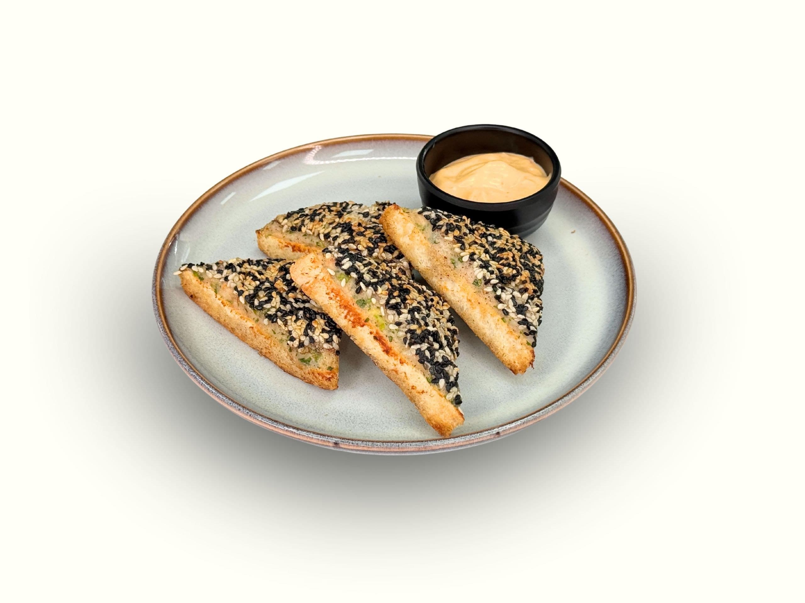 Baked toast with shrimp