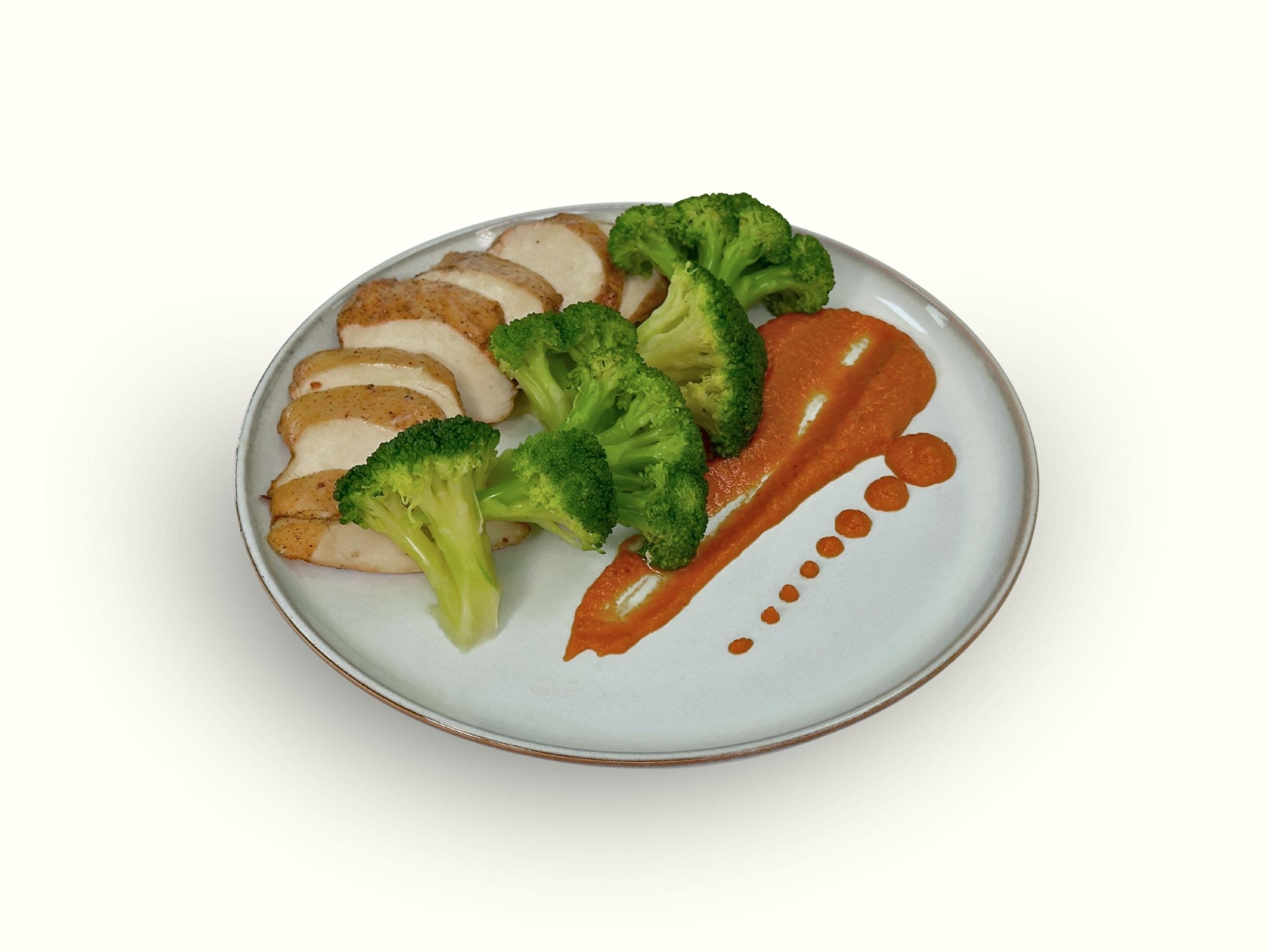 Chicken Breast with Broccoli and Ramekin Sauce