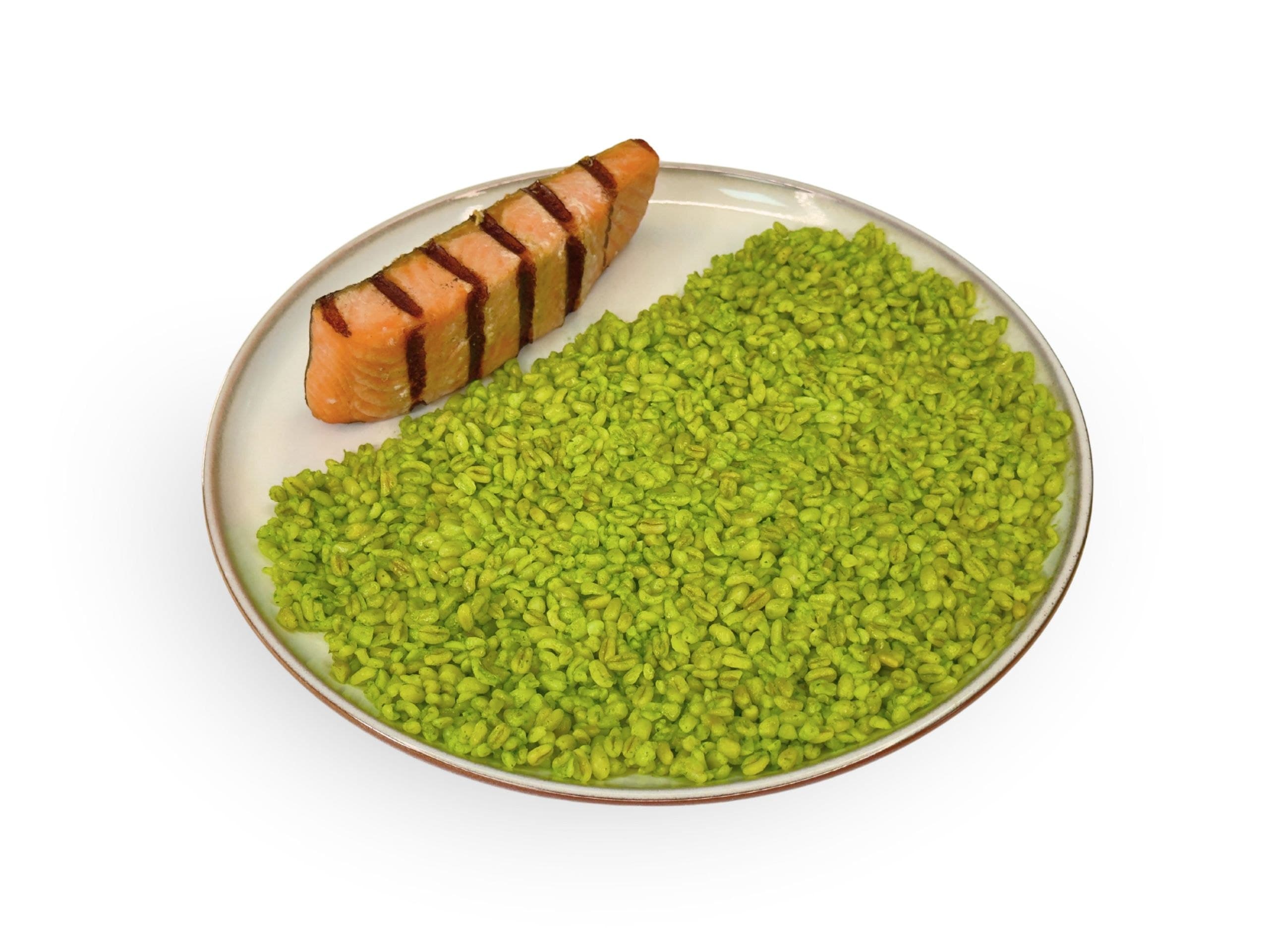 Grilled Salmon Steak with Bulgur