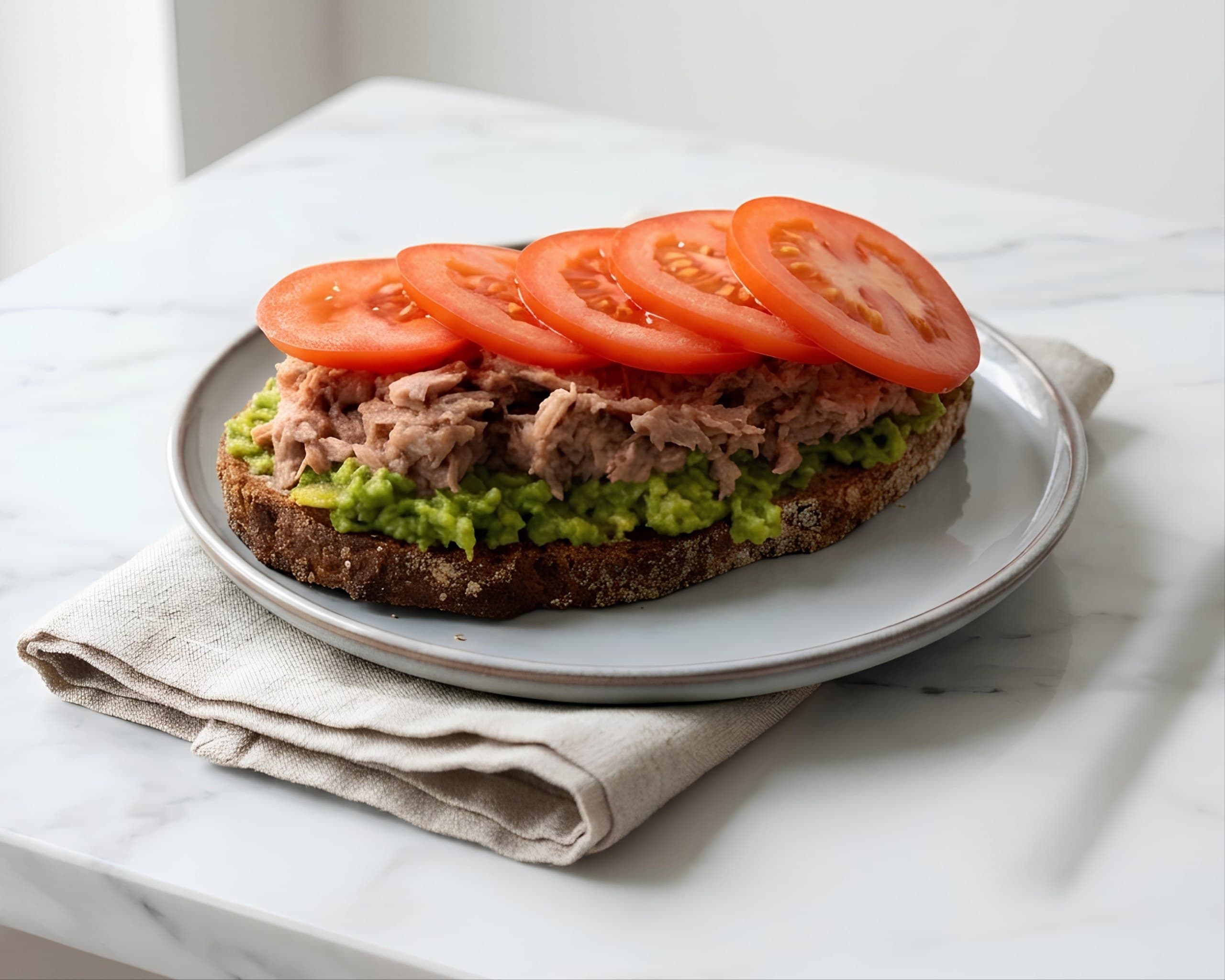 Tuna with Avocado and whole-wheat bread