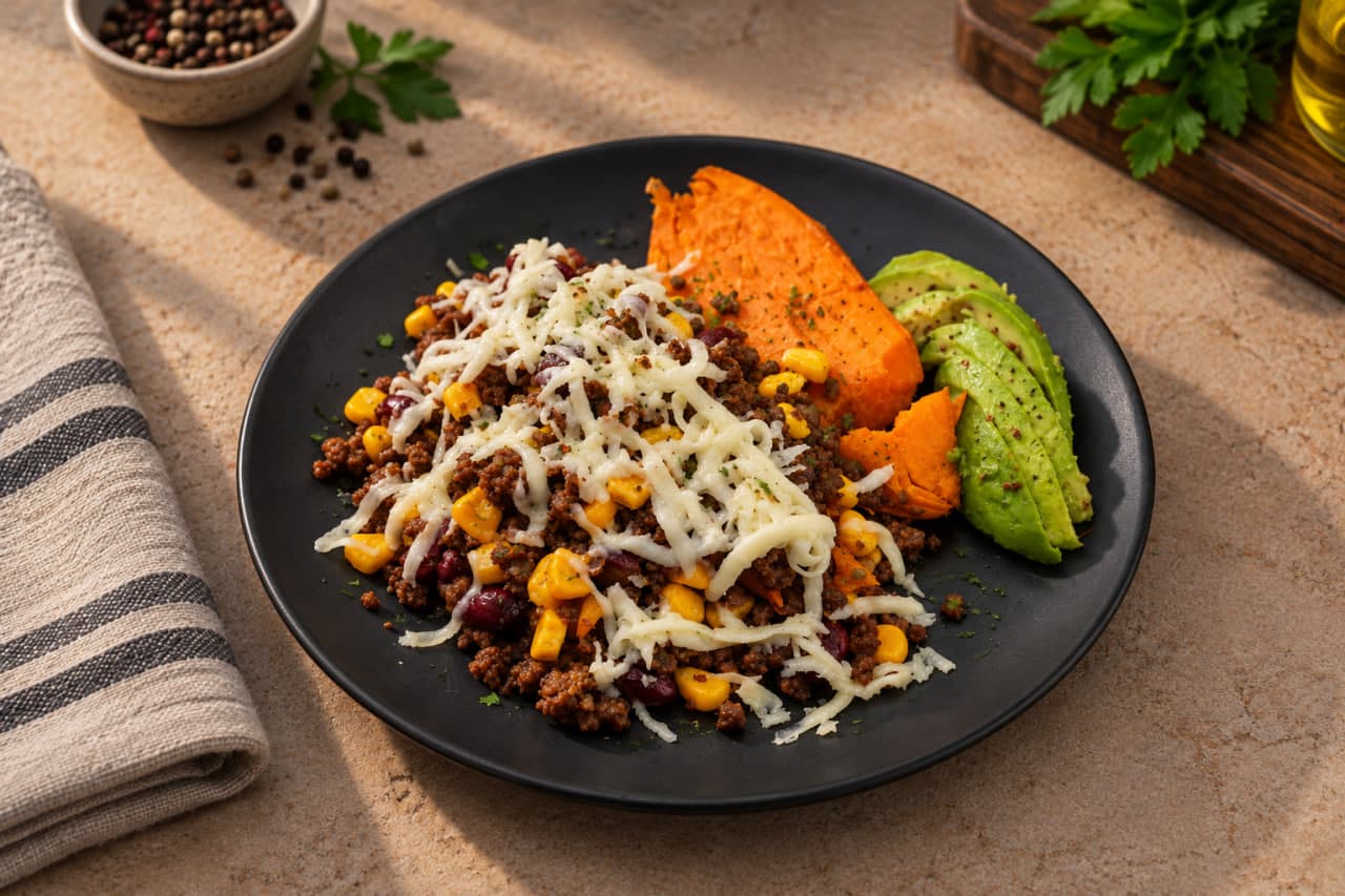 Loaded Beef Sweet Potato