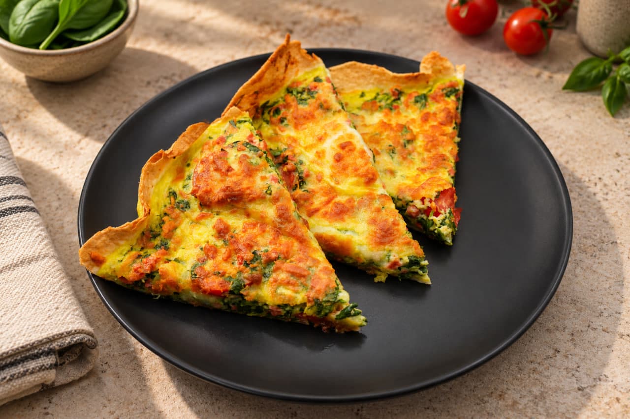 Tortilla Pizza with Baby Spinach